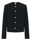 Rosetta Getty Crew-neck Gold-button Jacket In Blue