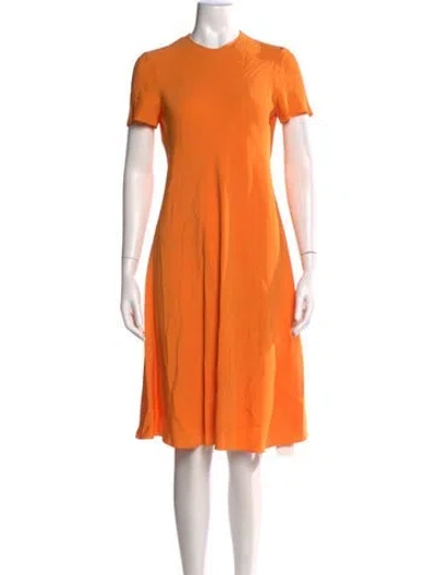 Pre-owned Rosetta Getty Crew Neck Knee-length Dress In Orange
