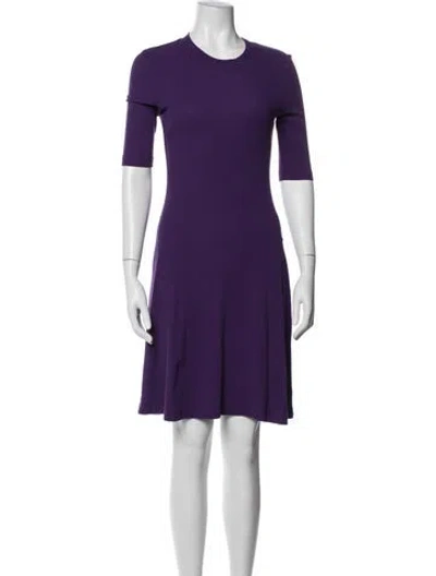 Pre-owned Rosetta Getty Crew Neck Knee-length Dress In Purple