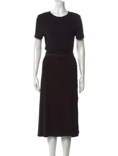 Pre-owned Rosetta Getty Crew Neck Long Dress In Black