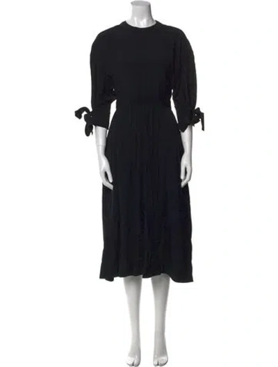 Pre-owned Rosetta Getty Crew Neck Long Dress In Black