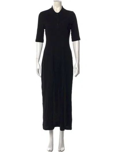 Pre-owned Rosetta Getty Crew Neck Long Dress In Black
