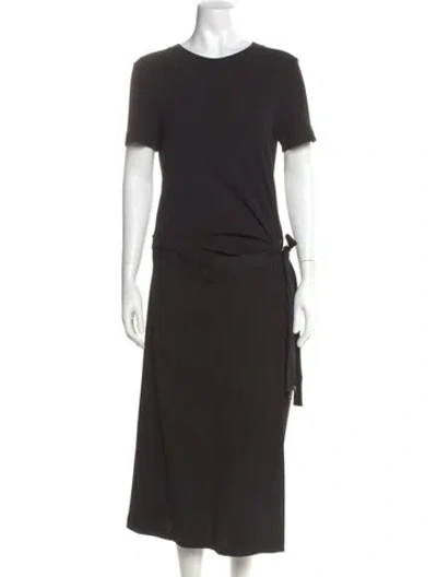 Pre-owned Rosetta Getty Crew Neck Long Dress In Black