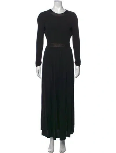Pre-owned Rosetta Getty Crew Neck Long Dress In Black