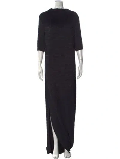 Pre-owned Rosetta Getty Crew Neck Long Dress In Black