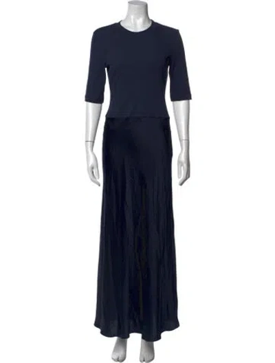 Pre-owned Rosetta Getty Crew Neck Long Dress In Blue