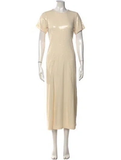 Pre-owned Rosetta Getty Crew Neck Long Dress In Gold