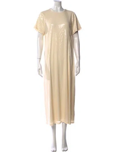 Pre-owned Rosetta Getty Crew Neck Long Dress In Gold/metallic