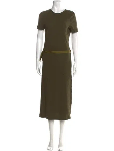 Pre-owned Rosetta Getty Crew Neck Long Dress In Green