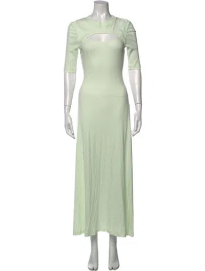 Pre-owned Rosetta Getty Crew Neck Long Dress In Green