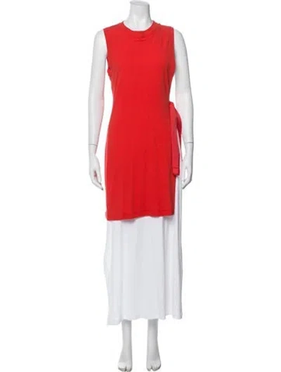 Pre-owned Rosetta Getty Crew Neck Long Dress In Multi