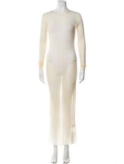 Pre-owned Rosetta Getty Crew Neck Long Dress In Neutral