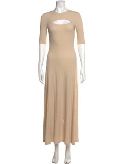 Pre-owned Rosetta Getty Crew Neck Long Dress In Neutrals