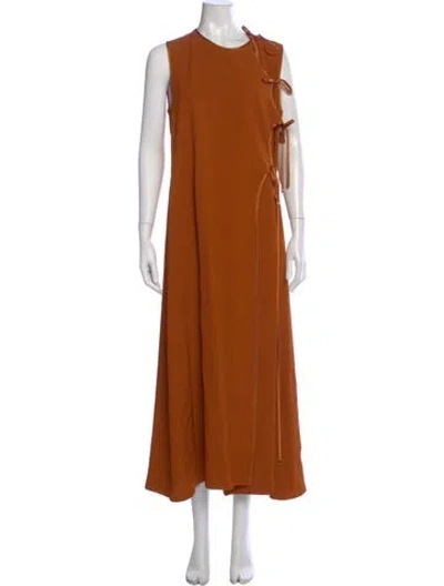 Pre-owned Rosetta Getty Crew Neck Long Dress In Orange