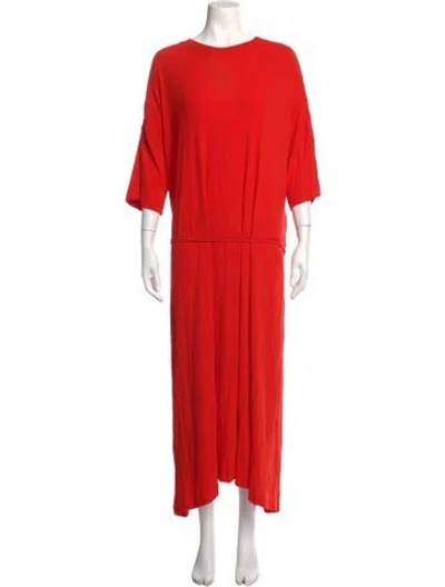 Pre-owned Rosetta Getty Crew Neck Long Dress In Orange