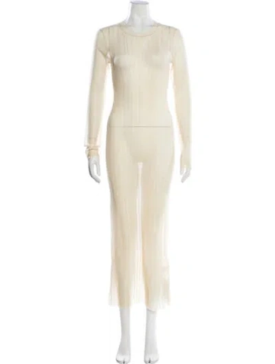 Pre-owned Rosetta Getty Crew Neck Long Dress W/ Tags In Yellow