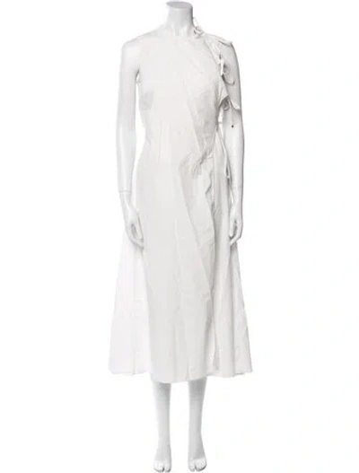 Pre-owned Rosetta Getty Crew Neck Long Dress In White
