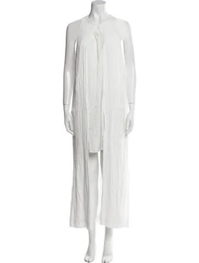 Pre-owned Rosetta Getty Crew Neck Long Dress In White