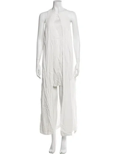 Pre-owned Rosetta Getty Crew Neck Long Dress In White