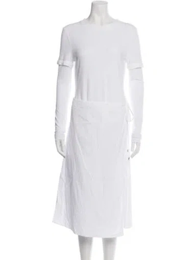 Pre-owned Rosetta Getty Crew Neck Long Dress In White