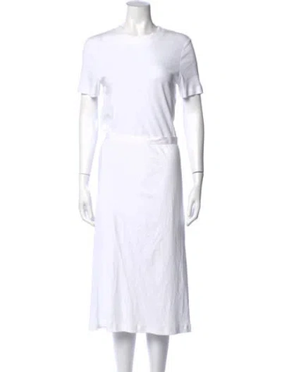 Pre-owned Rosetta Getty Crew Neck Long Dress In White