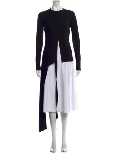 Pre-owned Rosetta Getty Crew Neck Long Sleeve Top In Black