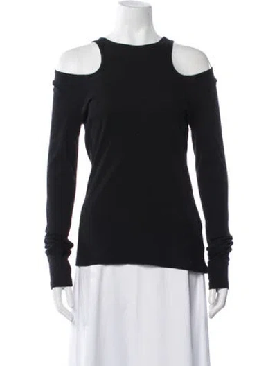 Pre-owned Rosetta Getty Crew Neck Long Sleeve Top In Black