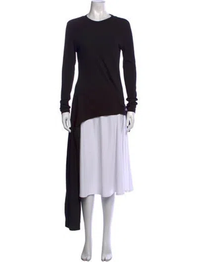 Pre-owned Rosetta Getty Crew Neck Long Sleeve Top In Black
