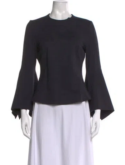 Pre-owned Rosetta Getty Crew Neck Long Sleeve Top In Blue