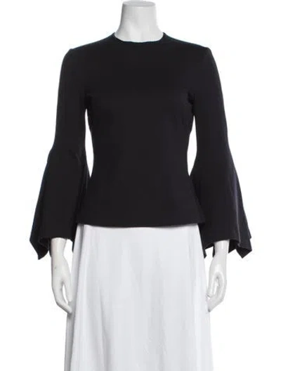Pre-owned Rosetta Getty Crew Neck Long Sleeve Top In Blue