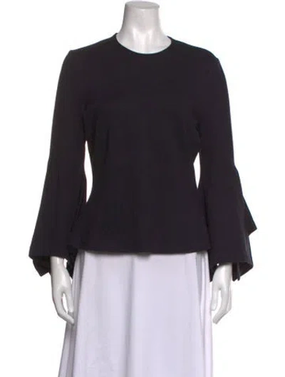 Pre-owned Rosetta Getty Crew Neck Long Sleeve Top In Blue
