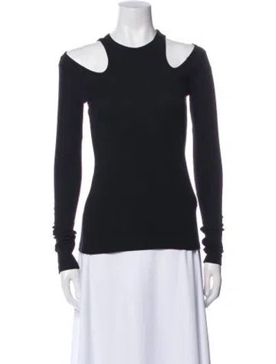 Pre-owned Rosetta Getty Crew Neck Long Sleeve Top W/ Tags In Black