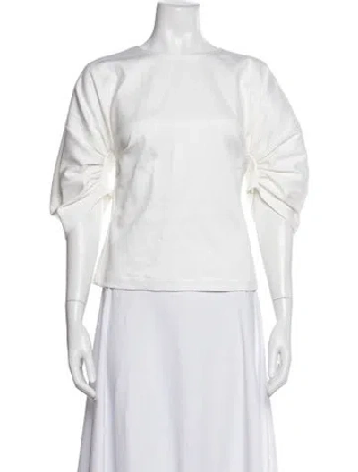 Pre-owned Rosetta Getty Crew Neck Long Sleeve Top In White