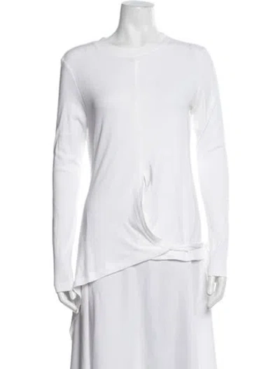 Pre-owned Rosetta Getty Crew Neck Long Sleeve Top In White