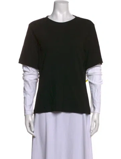 Pre-owned Rosetta Getty Crew Neck Long Sleeve T-shirt In Black
