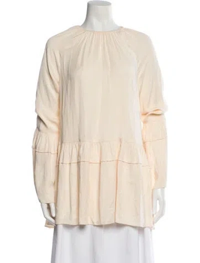 Pre-owned Rosetta Getty Crew Neck Long Sleeve Tunic In Neutral