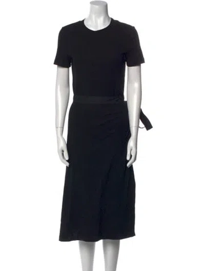 Pre-owned Rosetta Getty Crew Neck Midi Length Dress In Black