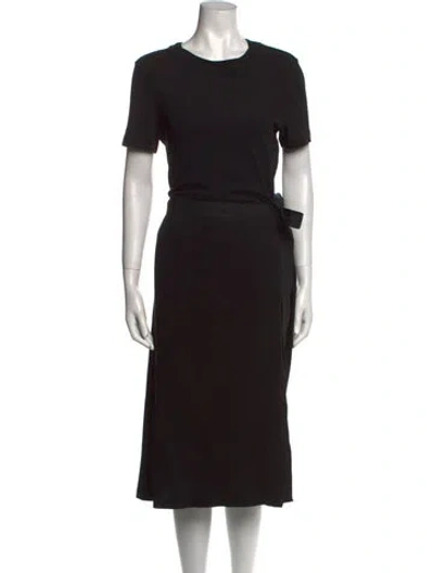 Pre-owned Rosetta Getty Crew Neck Midi Length Dress In Black