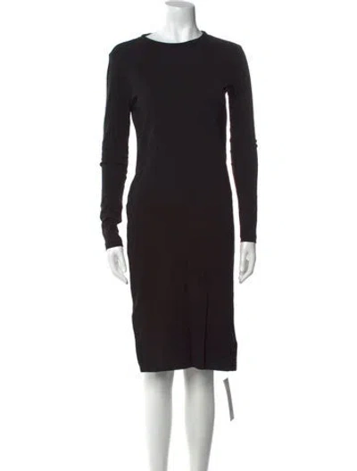Pre-owned Rosetta Getty Crew Neck Midi Length Dress In Black