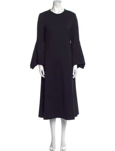 Pre-owned Rosetta Getty Crew Neck Midi Length Dress In Black