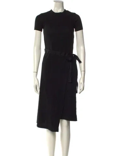 Pre-owned Rosetta Getty Crew Neck Midi Length Dress In Black