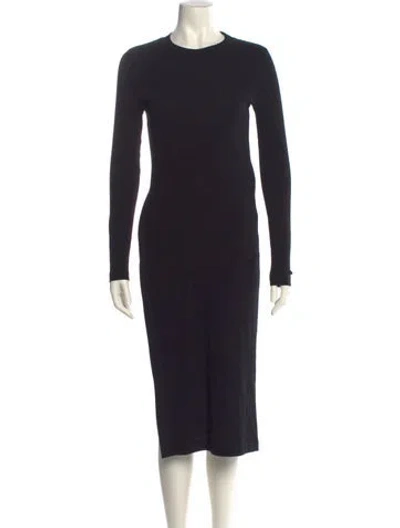 Pre-owned Rosetta Getty Crew Neck Midi Length Dress In Black