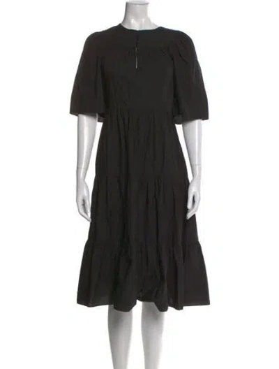 Pre-owned Rosetta Getty Crew Neck Midi Length Dress In Black