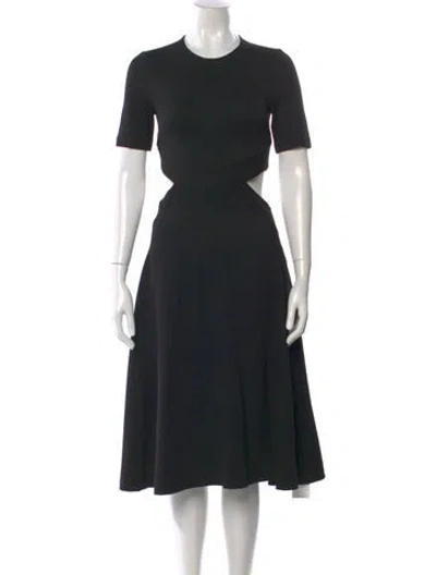Pre-owned Rosetta Getty Crew Neck Midi Length Dress In Black