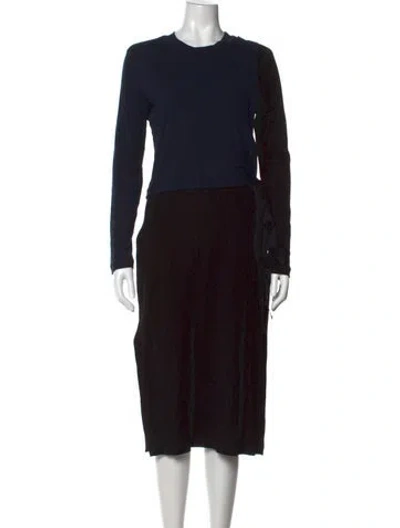Pre-owned Rosetta Getty Crew Neck Midi Length Dress In Black