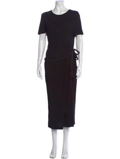 Pre-owned Rosetta Getty Crew Neck Midi Length Dress In Black