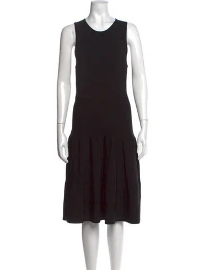 Pre-owned Rosetta Getty Crew Neck Midi Length Dress In Black