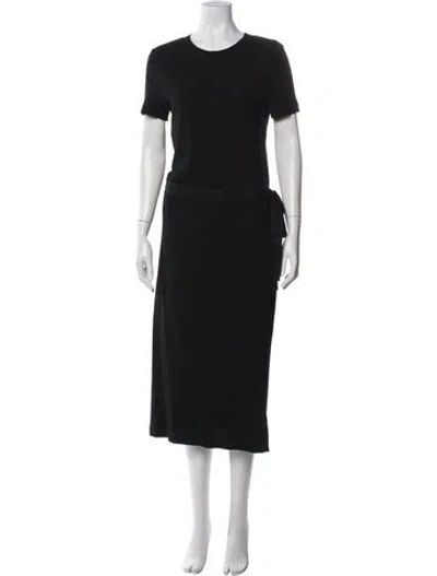 Pre-owned Rosetta Getty Crew Neck Midi Length Dress In Black
