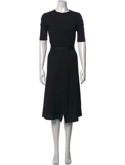 Pre-owned Rosetta Getty Crew Neck Midi Length Dress In Black