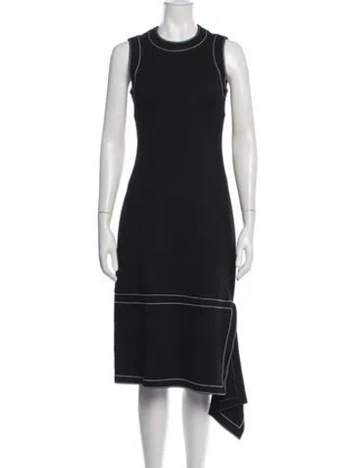 Pre-owned Rosetta Getty Crew Neck Midi Length Dress In Black